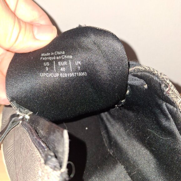 George Umber Plaid Knit Sneakers - Side Zip & Black Laces - Women's Size 9 - Picture 8 of 10